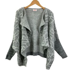 ♻️DONATED 10-24-25♻️ MOON Cardigan Grey & White Sweater Open Front Sweater